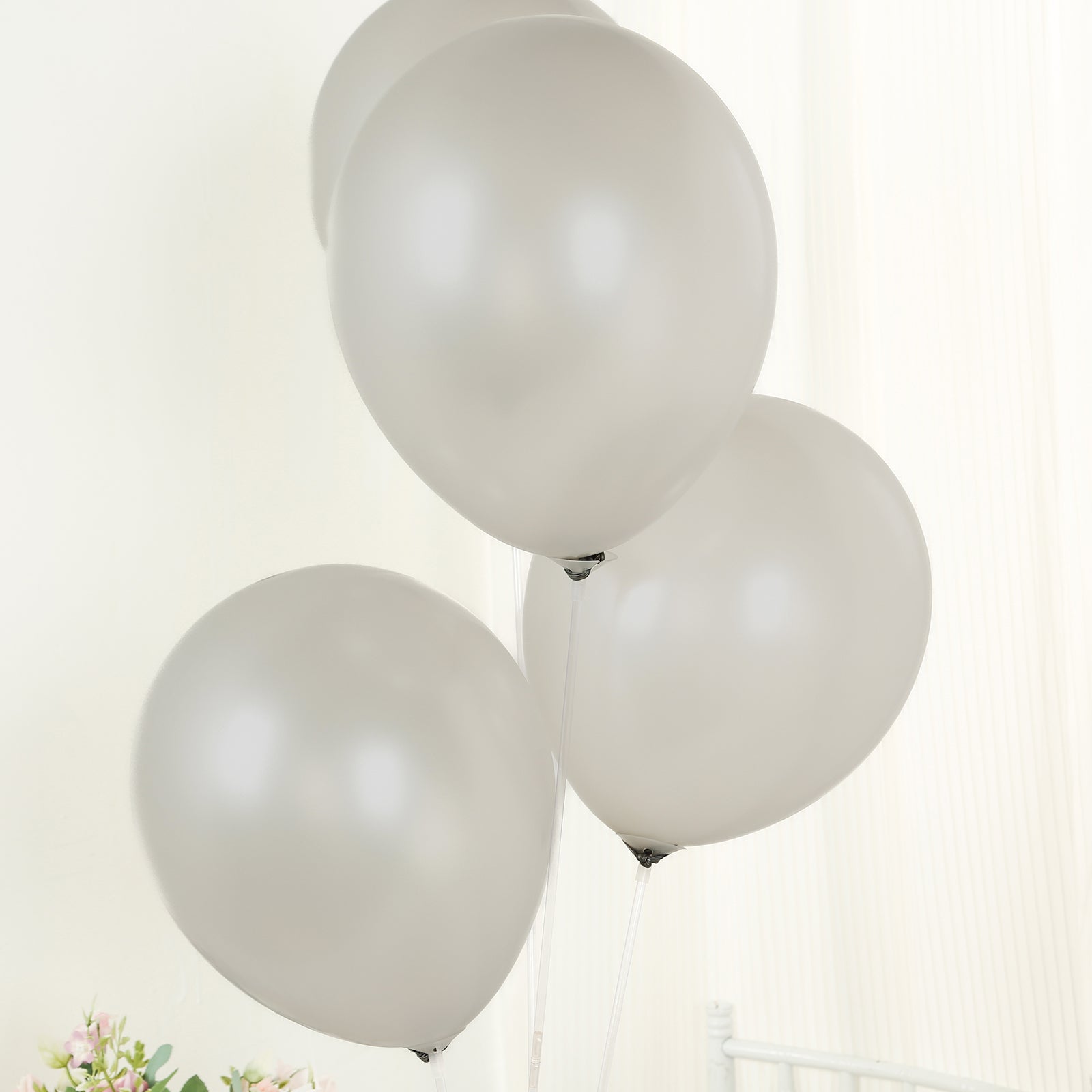 50 Pack Silver Biodegradable Balloons, 12" Thickened Extra Strong Eco-friendly Latex Helium Party Balloons