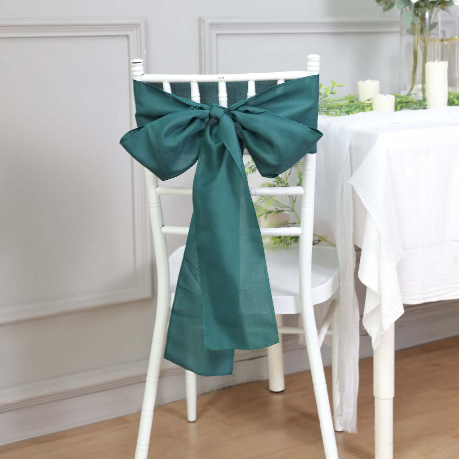 5 Pack Polyester Chair Sashes Peacock Teal 6"x108"