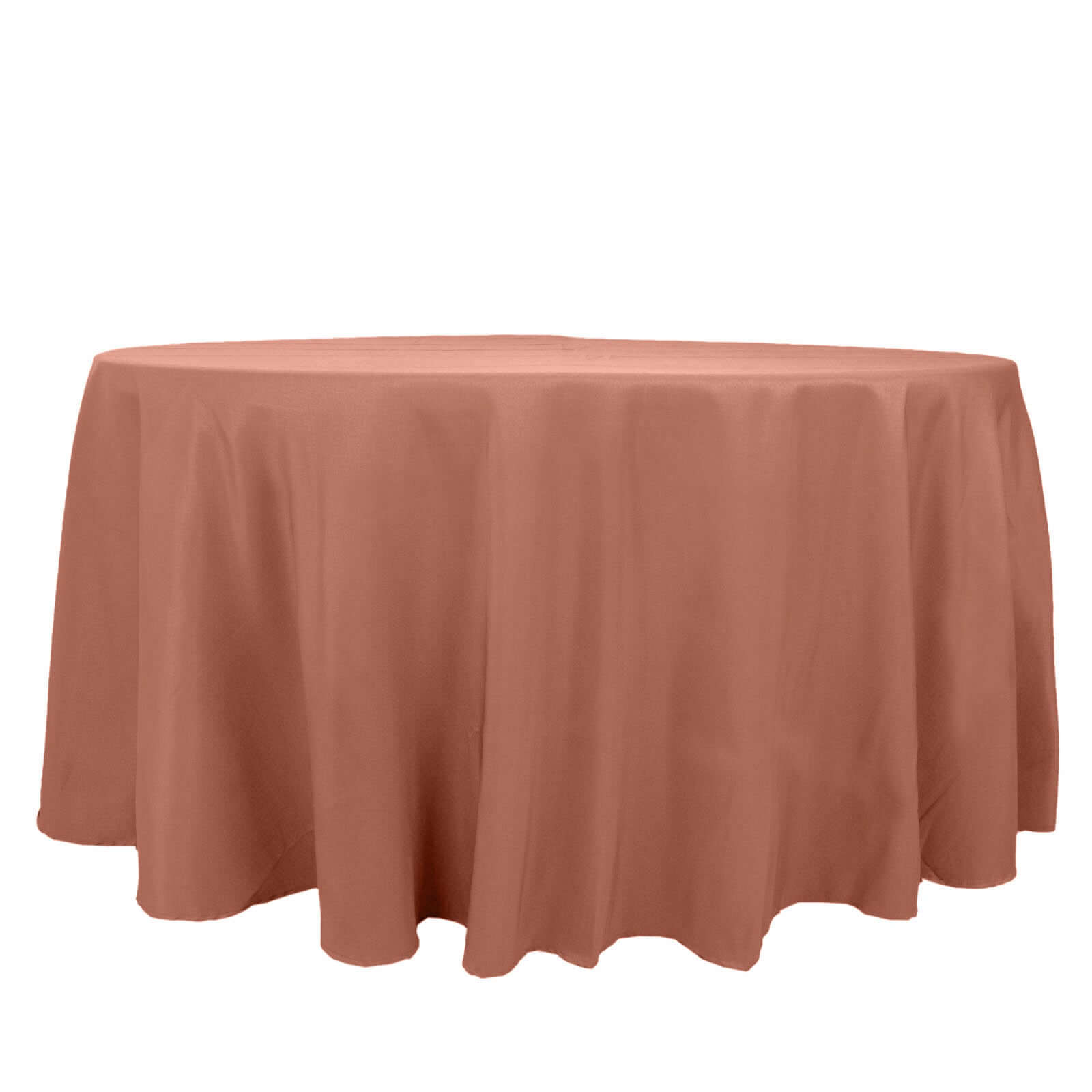 Premium Polyester 120" Round Tablecloth Terracotta (Rust) - Seamless 220GSM Wrinkle-Resistant Table Cover