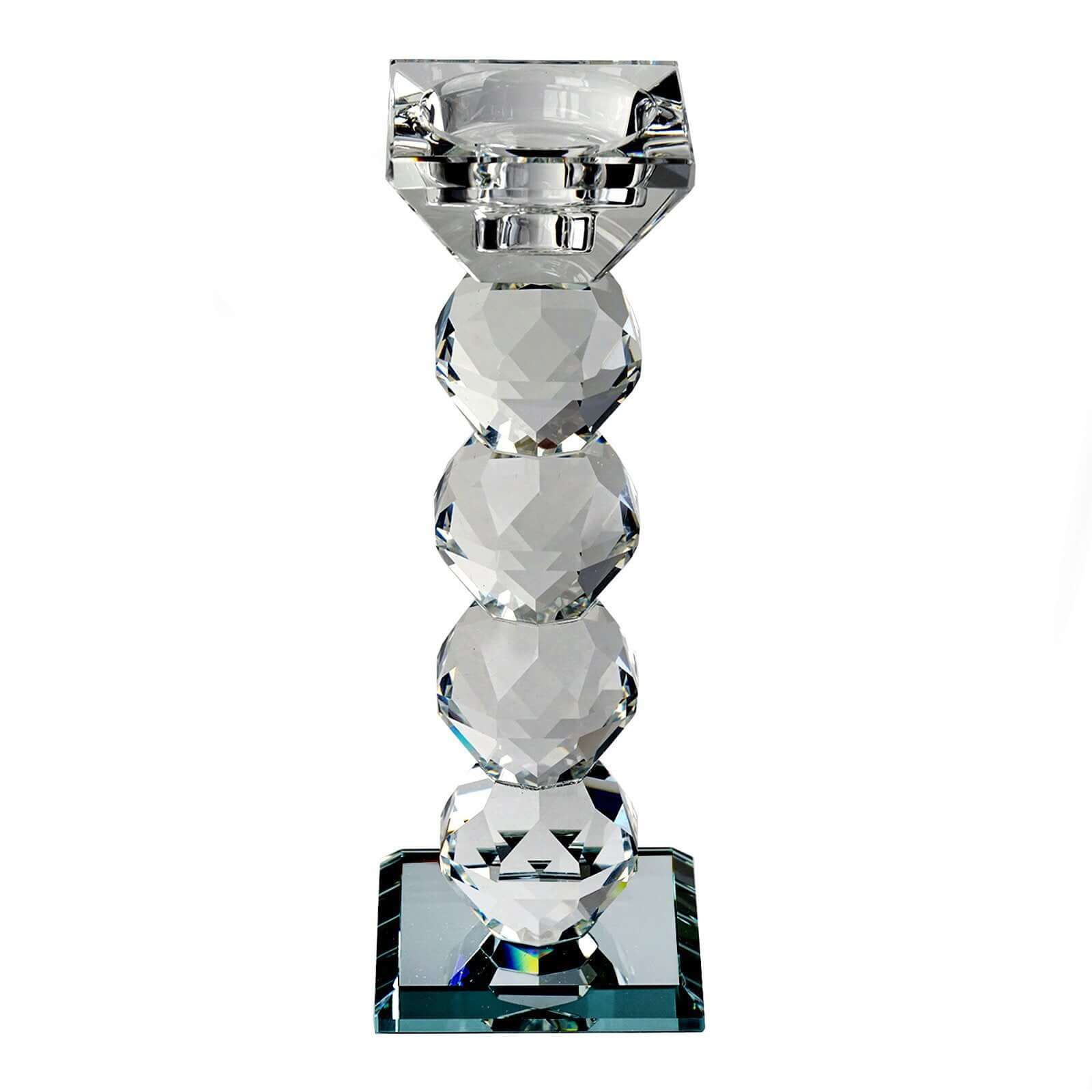 Gemcut Crystal Glass Votive Candle Holder Stand, Decorative Candle Display Piece 7" Tall