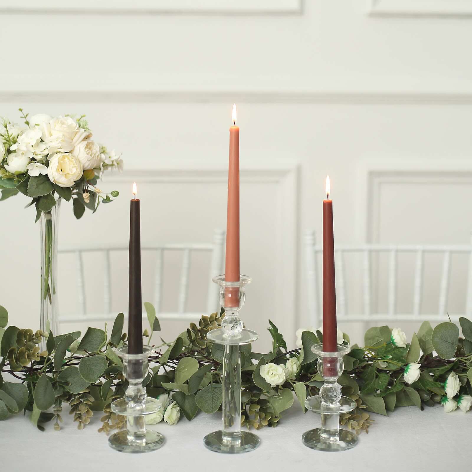 12-Pack Taper Candles Premium Wax Design Mixed Natural - Unscented Candles for Sophisticated Decor 10"