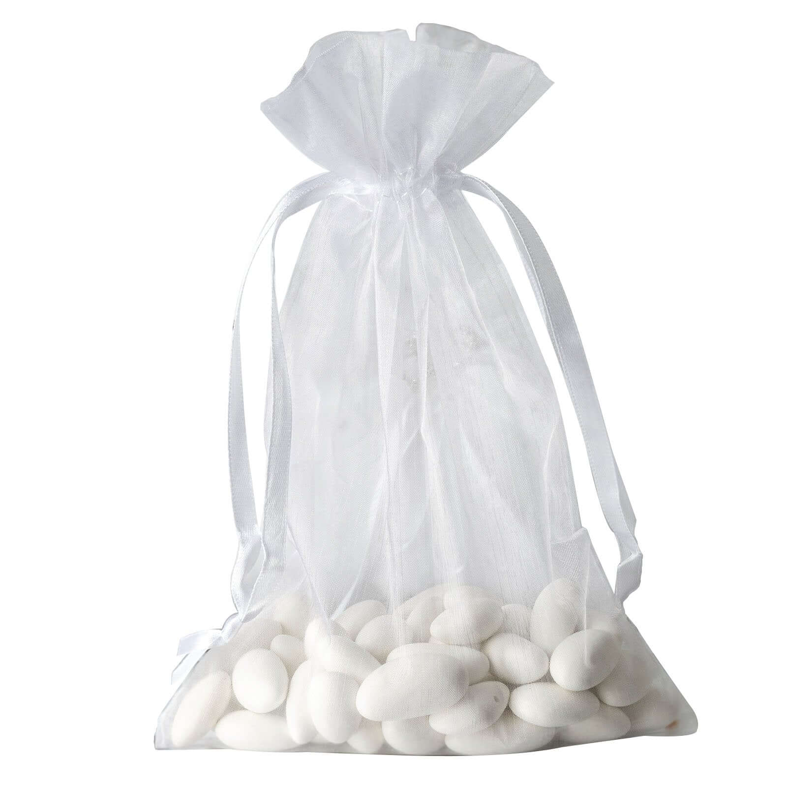 10 Pack 6"x9" White Organza Drawstring Wedding Party Favor Gift Bags