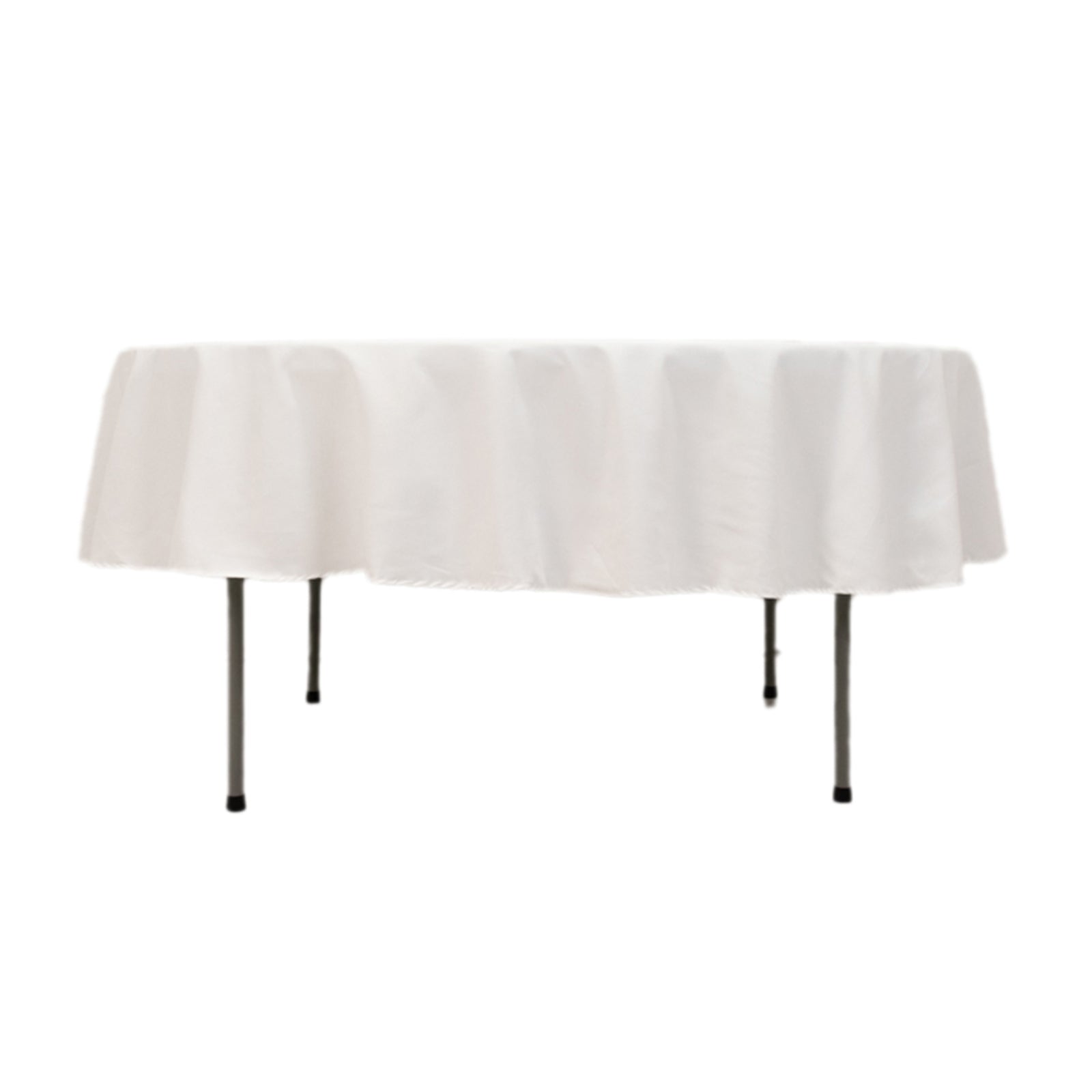 Cotton Blend 90" Round Tablecloth White - Wrinkle-Resistant Design for Versatile Settings