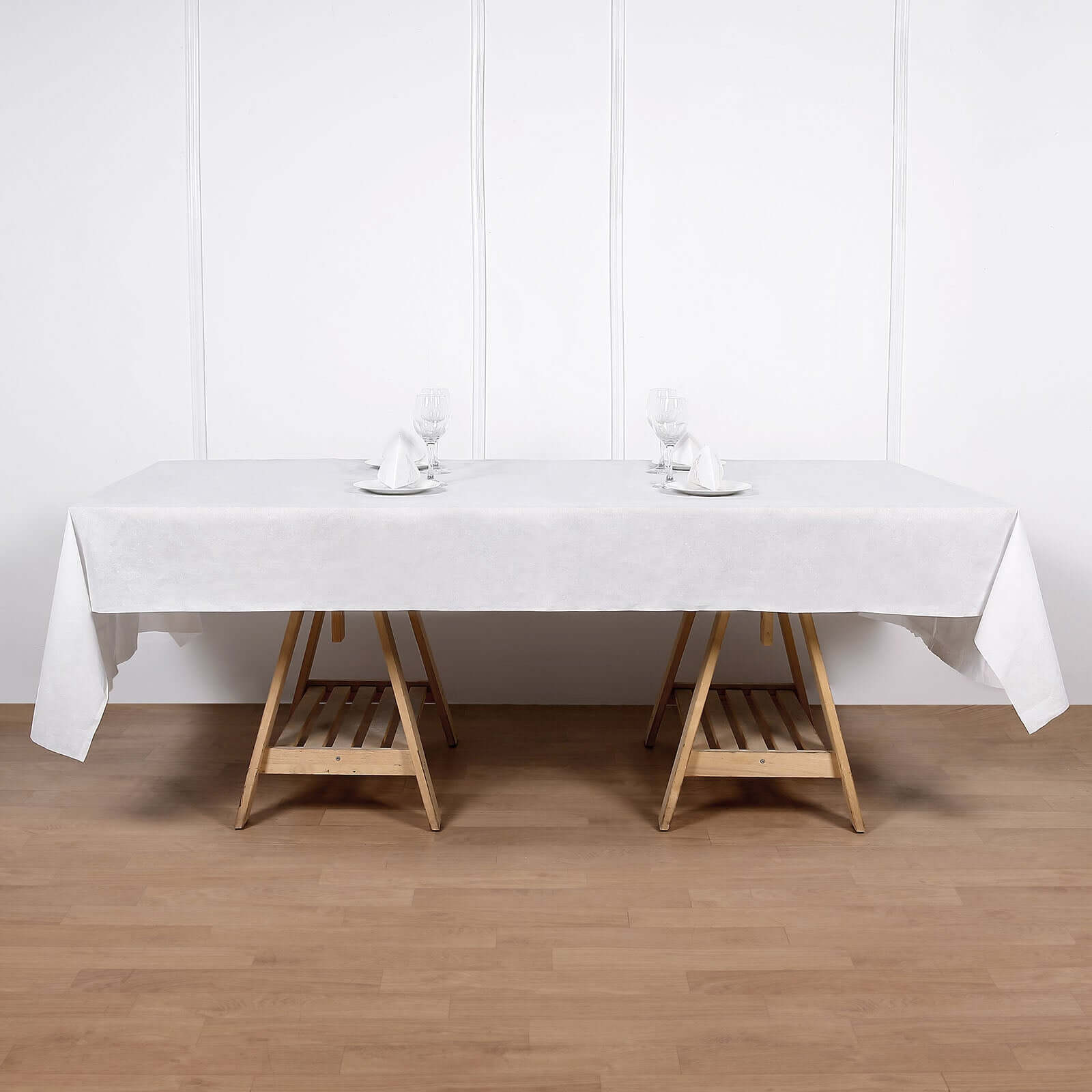 Paper Linen-Like Airlaid Tablecloth Rectangle White - Convenient Disposable Table Cover 50"x108"