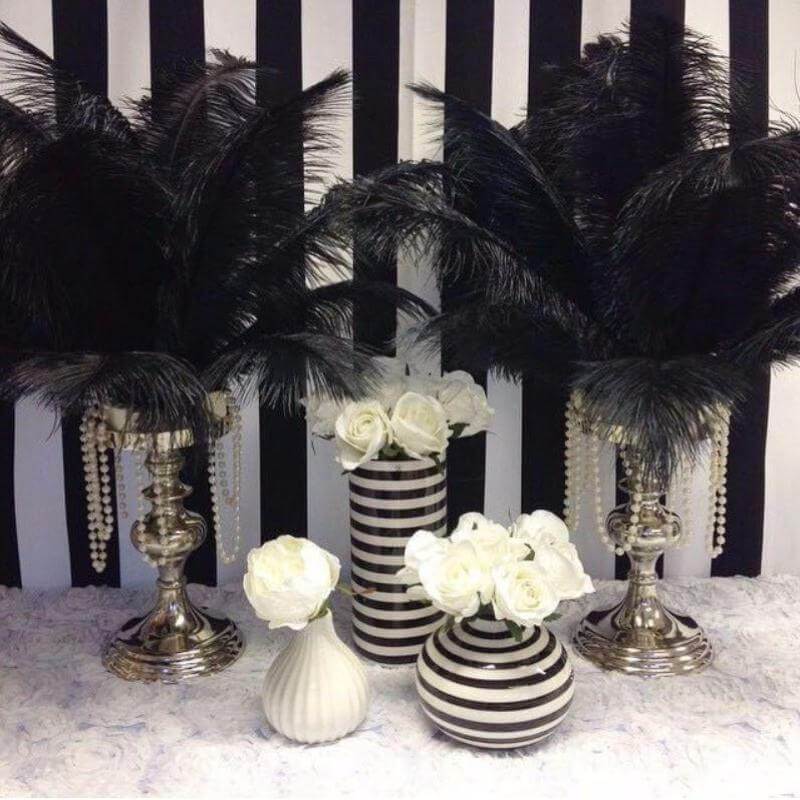 12 Pack 13"-15" Black Natural Plume Real Ostrich Feathers, DIY Centerpiece Fillers