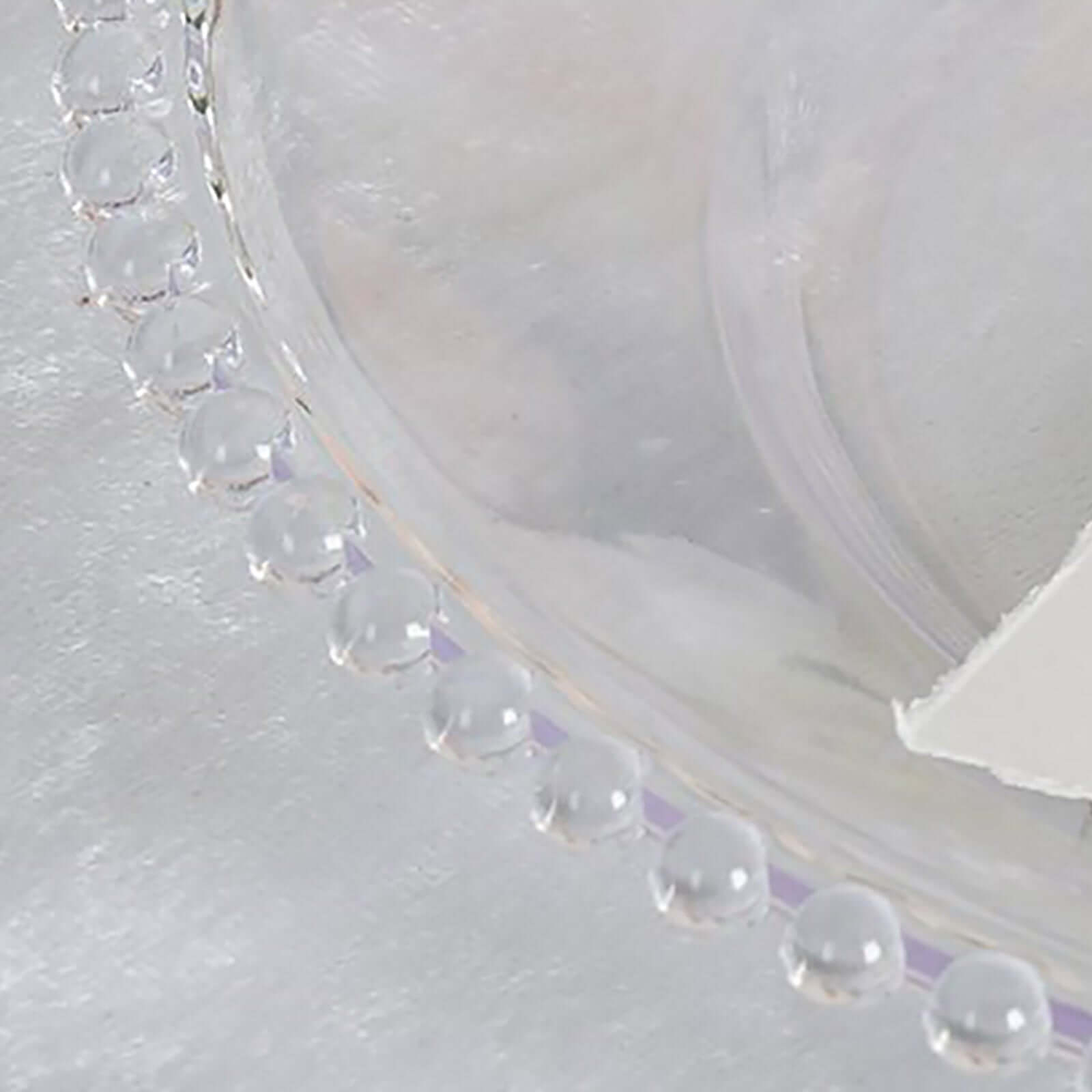 6-Pack Acrylic Round Charger Plates 13" in Clear with Beaded Rim, Decorative Dinner Party Serving Plates