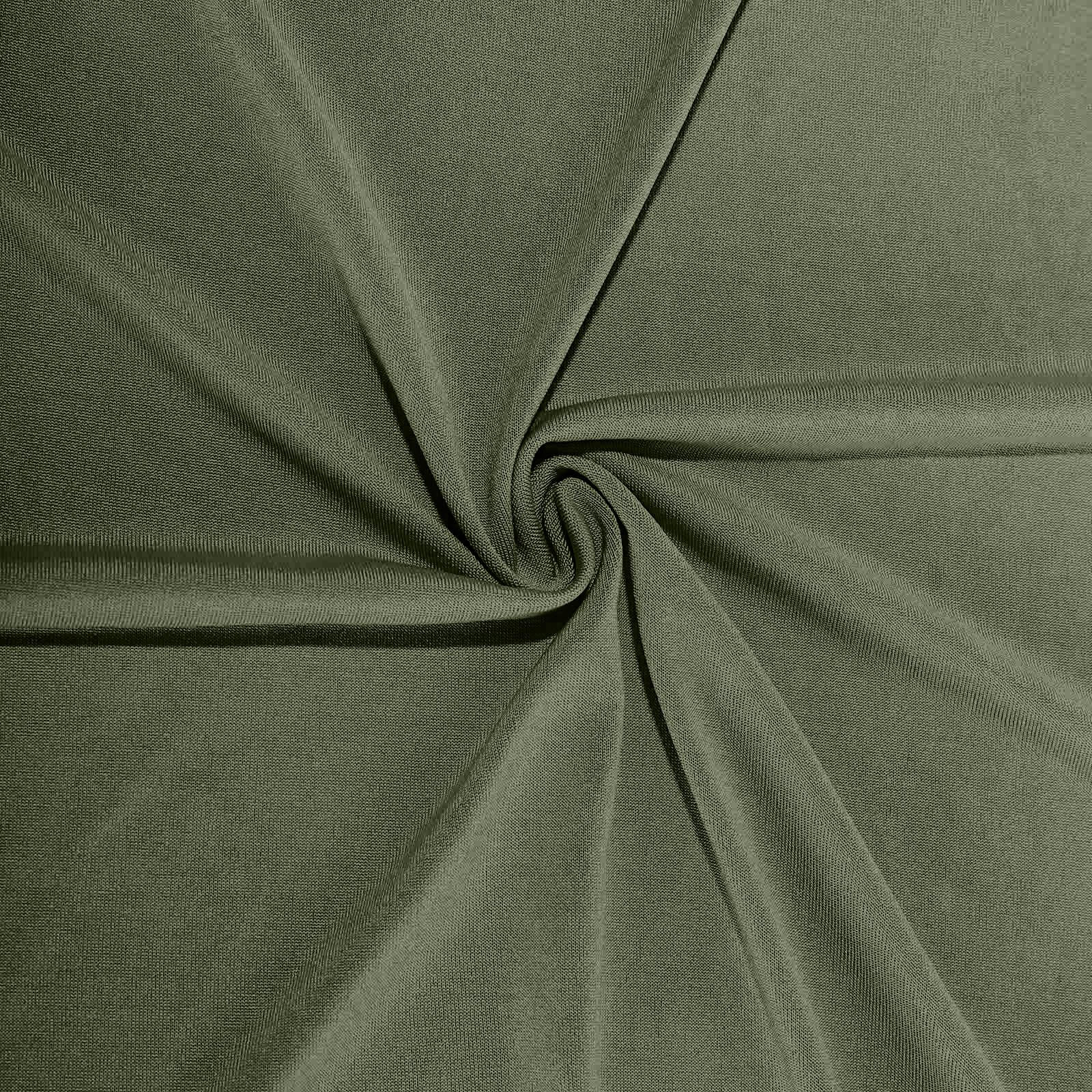 Spandex 24"-32" Round Cocktail Table Cover Dusty Sage Green - Easy to Maintain Stretch Fitted Highboy Tablecloth