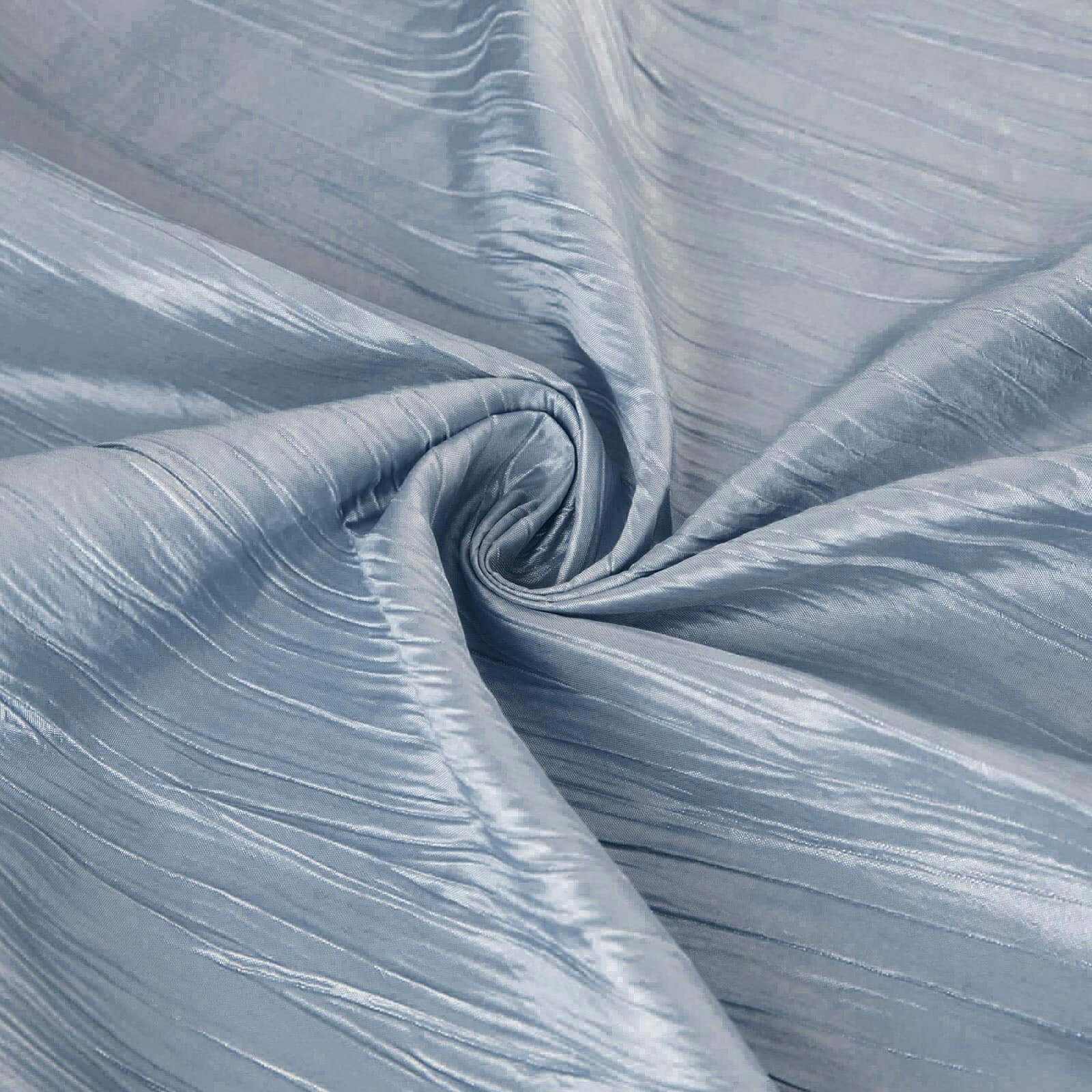 Taffeta 90"x90" Table Overlay Square Tablecloth Dusty Blue - Accordion Crinkle Table Cover