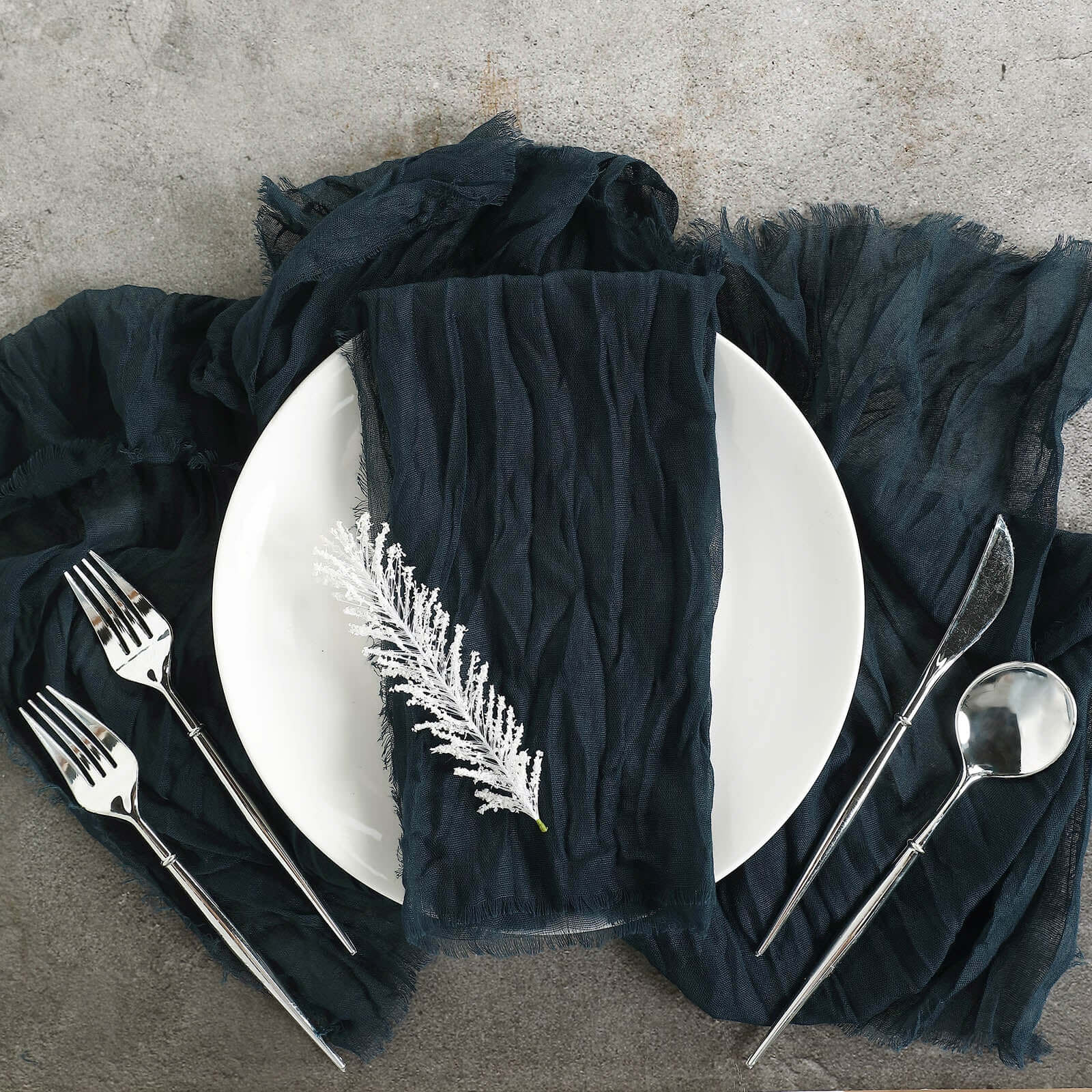 5 Pack Gauze Cheesecloth 24"x19" Napkins Navy Blue Reusable Dinner Napkins