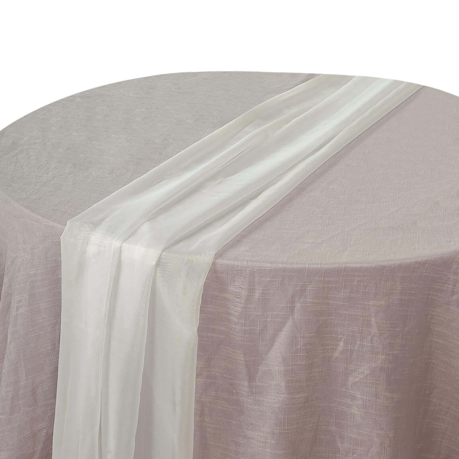 Premium Chiffon 6ft Table Runner Ivory - Flowy & Lightweight Table Decor