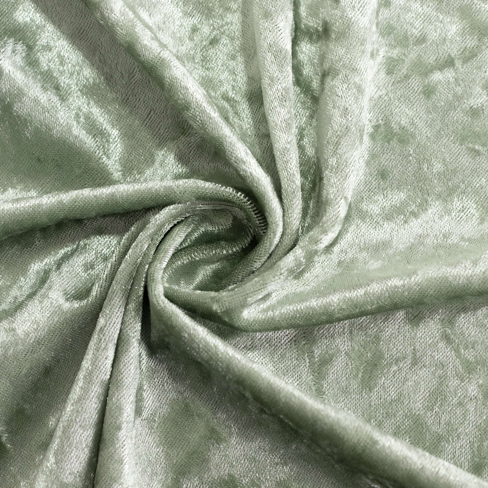 Velvet 72"x72" Table Overlay Square Tablecloth Sage Green - Premium Crushed Design for Stylish Celebrations