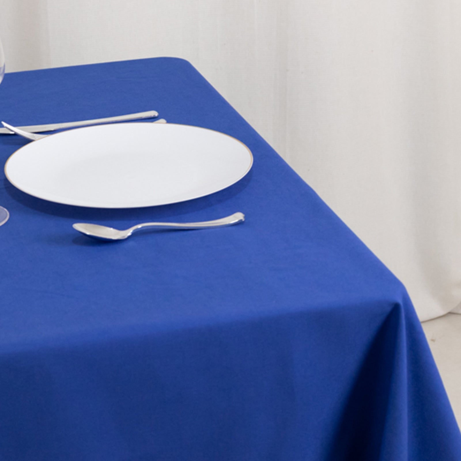 Cotton Blend 70"x70" Square Tablecloth Royal Blue - Wrinkle-Resistant Fabric Table Cover