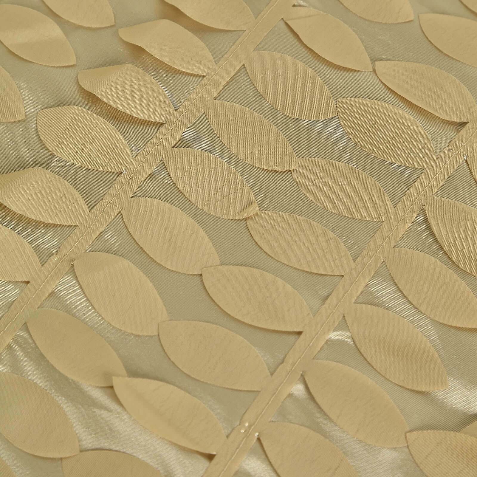 Taffeta 90"x156" Rectangle Tablecloth Champagne | 3D Leaf Petal Design Seamless Table Cover