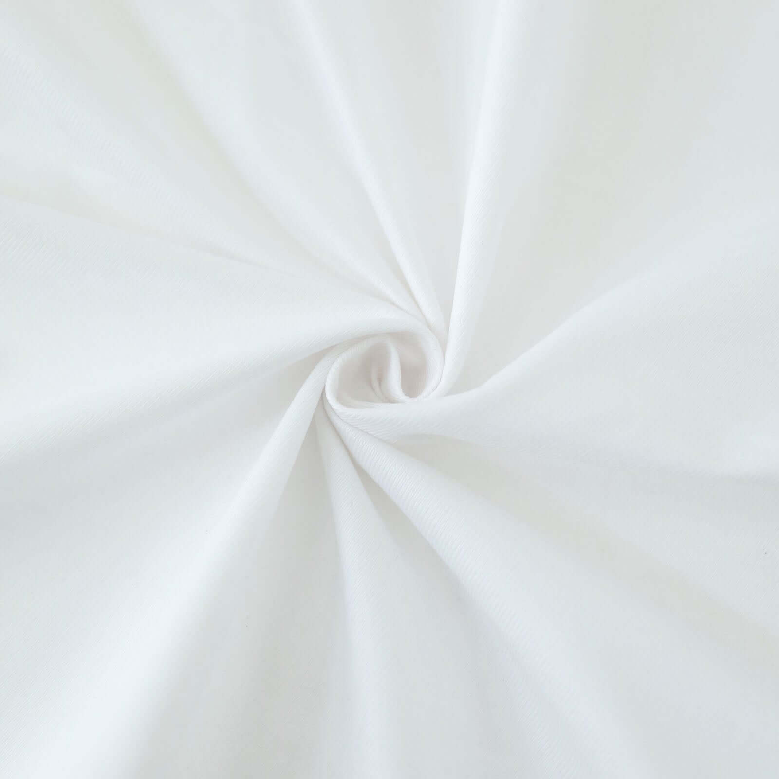White Scuba Polyester Ceiling Drape Backdrop Curtain Panel, Commercial Grade Fire Retardant Wrinkle Free Draping Fabric With Rod Pockets - 5ftx40ft