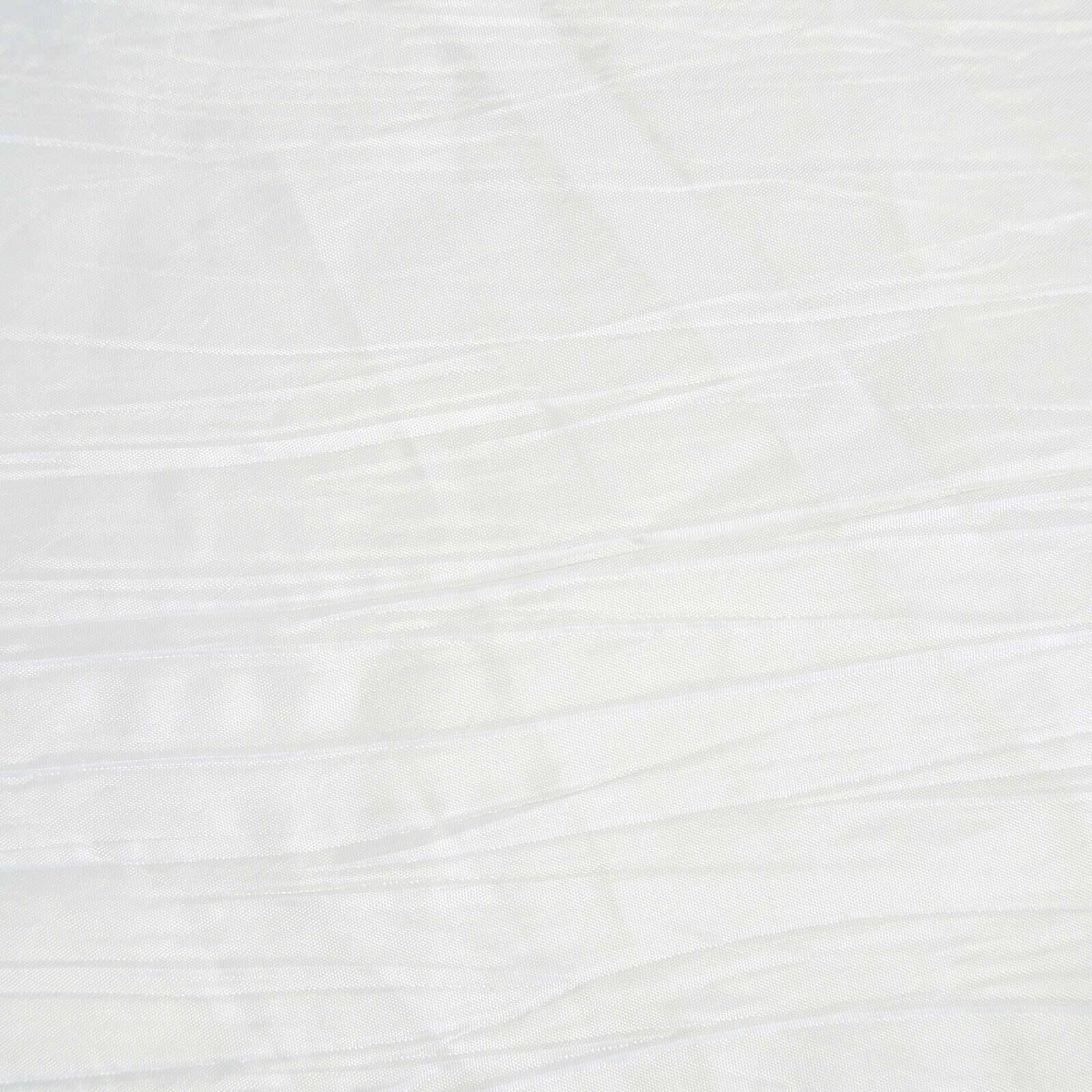 Taffeta 120" Round Tablecloth White - Seamless Accordion Crinkle Design for Stylish Occasions