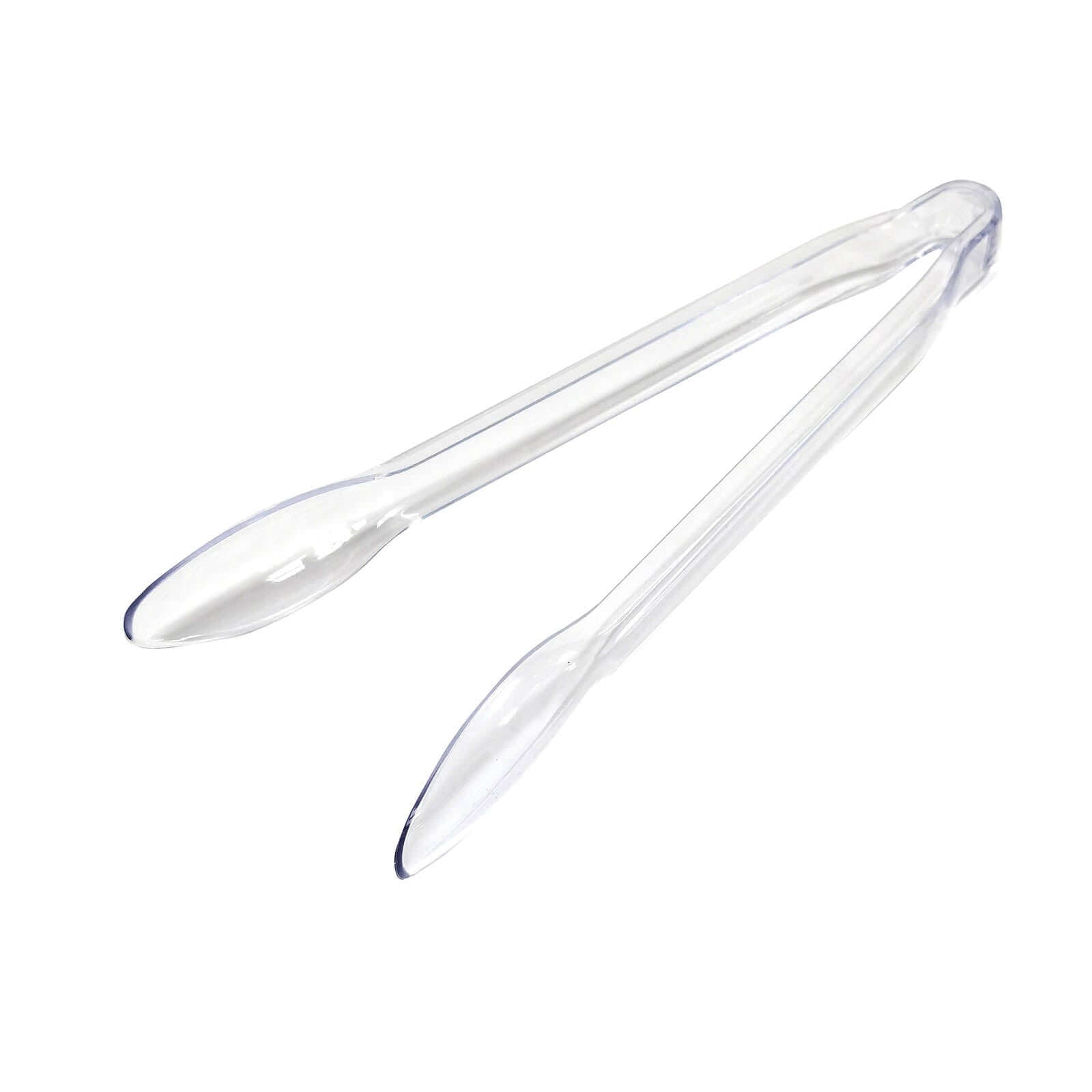 3-Pack Plastic Serving Tongs Clear - Durable Disposable Food Service Tongs for Salad Bars Dessert Tables Buffets12"