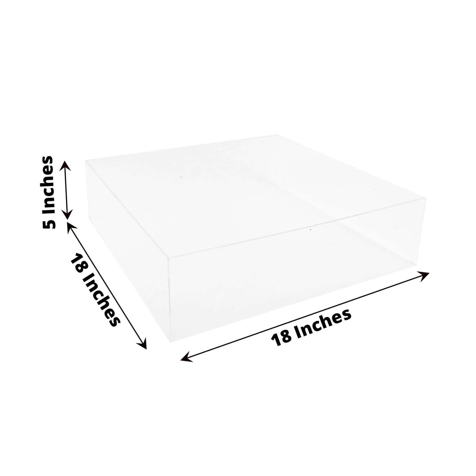 Acrylic Cake Box Stand Pedestal Riser Transparent Clear - Decorative Display for Weddings 18"x18"