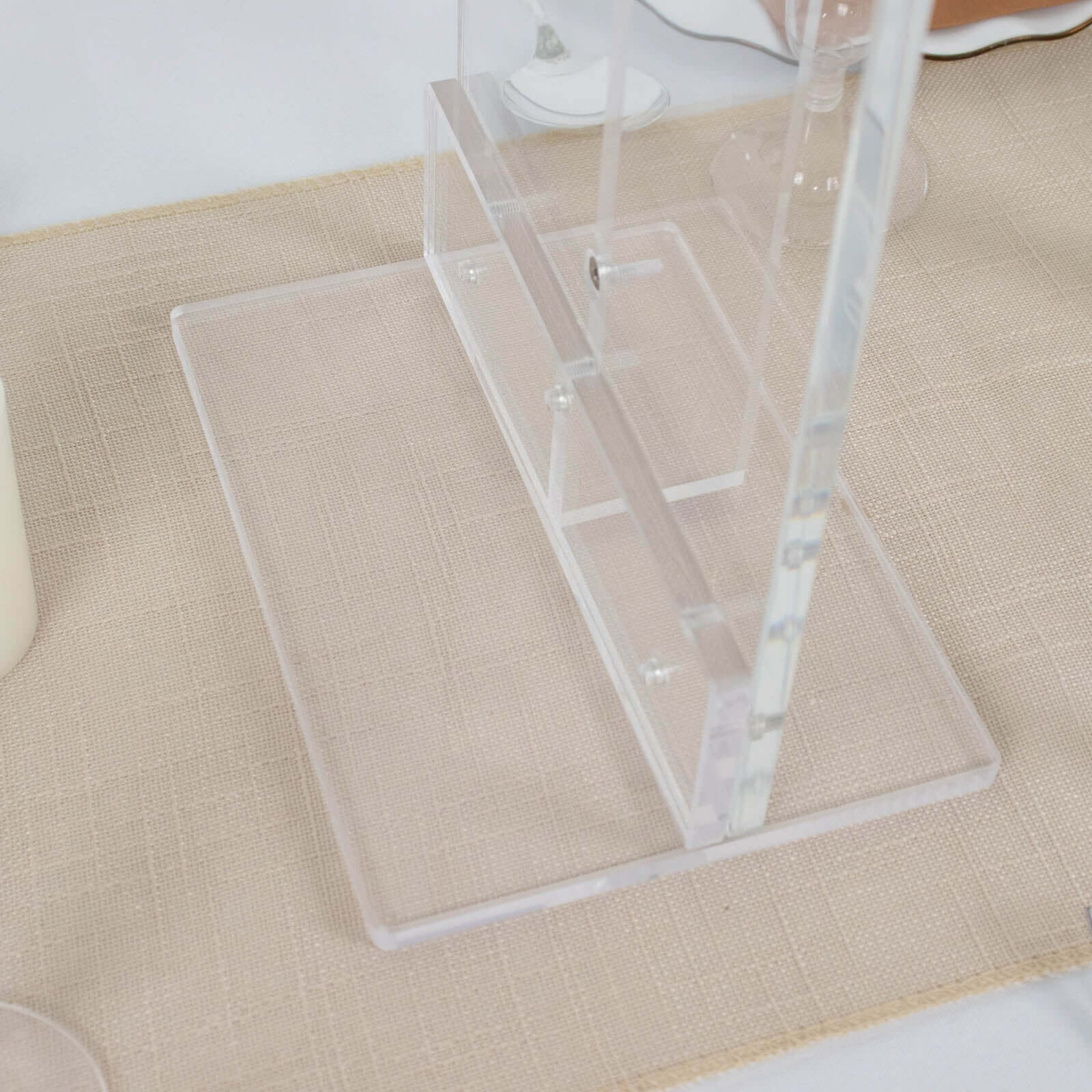 Acrylic Flower Stand Rectangular Design Clear - Decorative Floral Frame Table Centerpiece for Events 40"