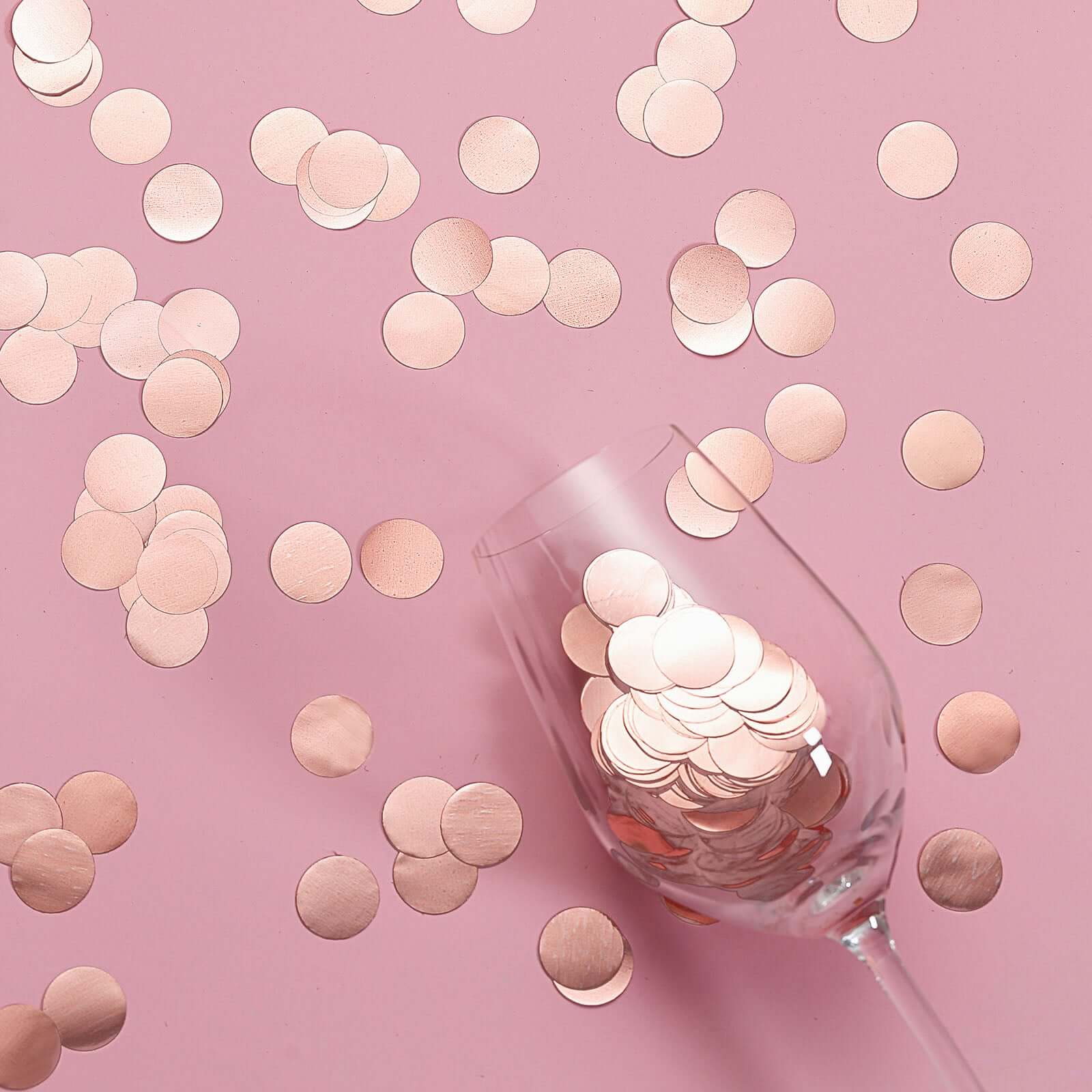 Metallic Round Party Confetti 18G Bag Rose Gold Foil, Balloon Table Confetti Glitter Dots for Festive Weddings Baby Bridal Showers & Events