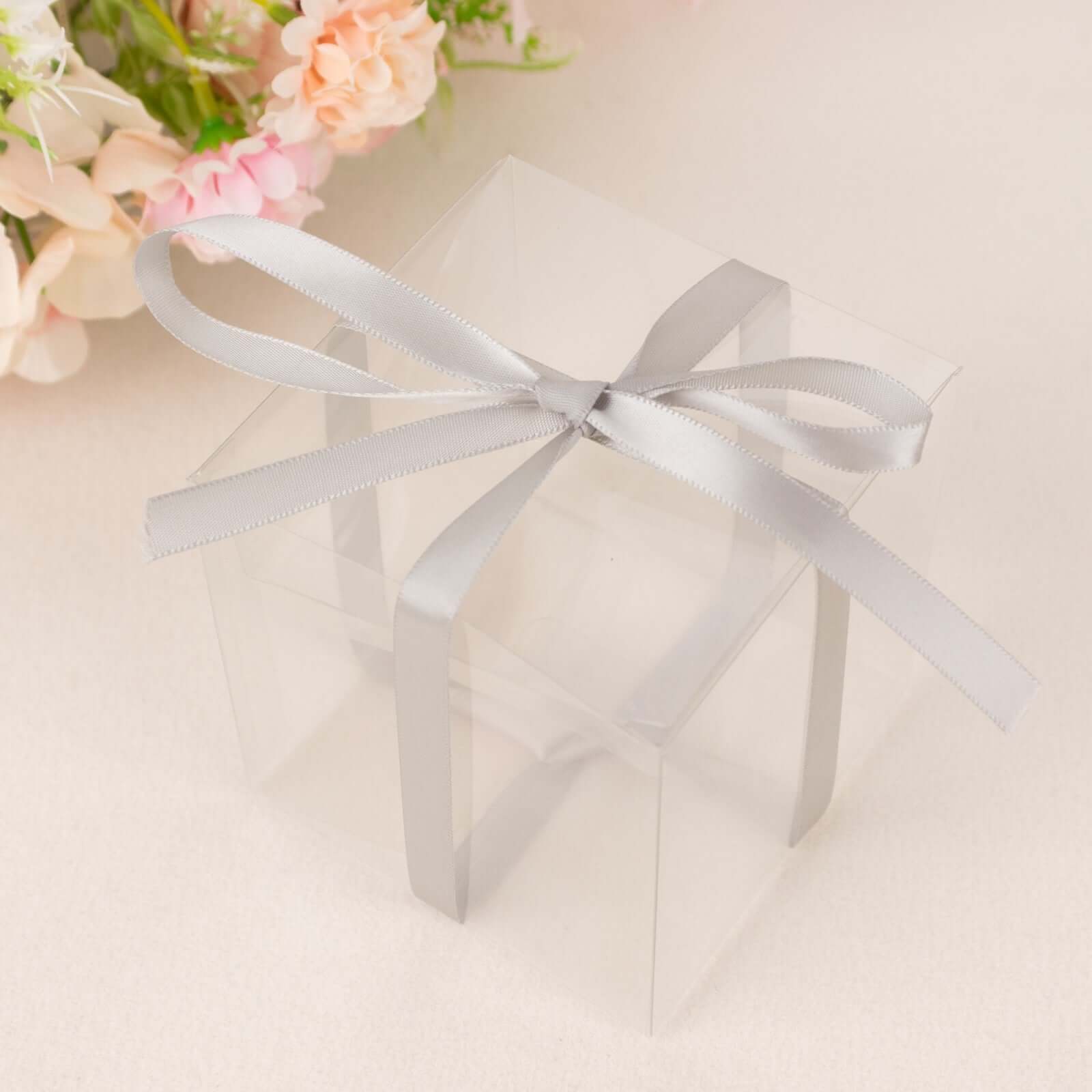 100 Yards 3 8" Silver Single Face Decorative Satin Ribbon