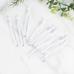 48 Pack 4" White Heart Chemistry Tube Bubbles Bridal Wedding Shower Favor