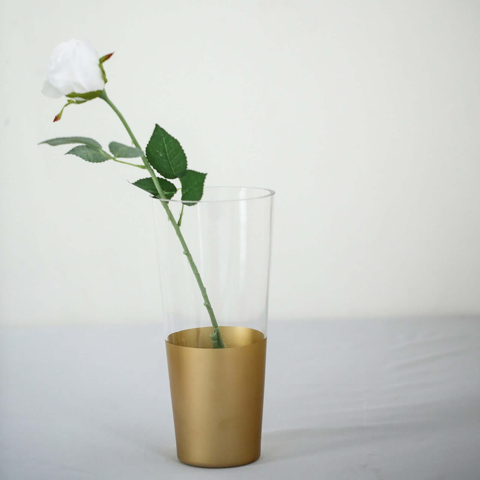 2-Pack Glass Bud Vases Cylinder Design Clear with Gold Accents - Stylish Flower Centerpieces for Events 12"