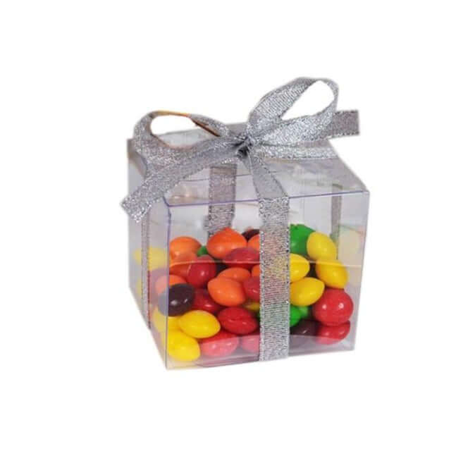 25 Pack 2" Easy-To-Assemble Clear PVC Party Favor Candy Gift Boxes