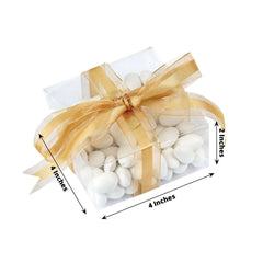25 Pack 4"x4"x2" Clear Cake Cupcake Party Favor Gift Boxes, DIY
