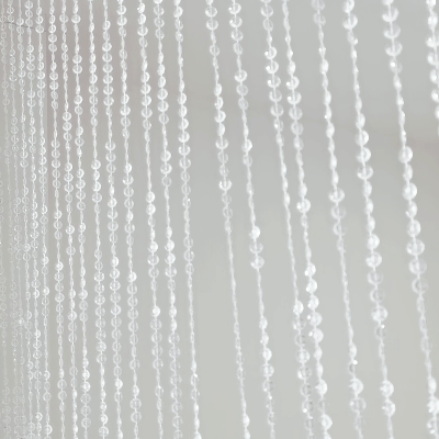 Acrylic Crystal Beaded Curtain with Fabric Rod Pocket, 43 Strands Room Divider Clear Diamond Cut Beads Doorway String Curtain - 5ftx10ft