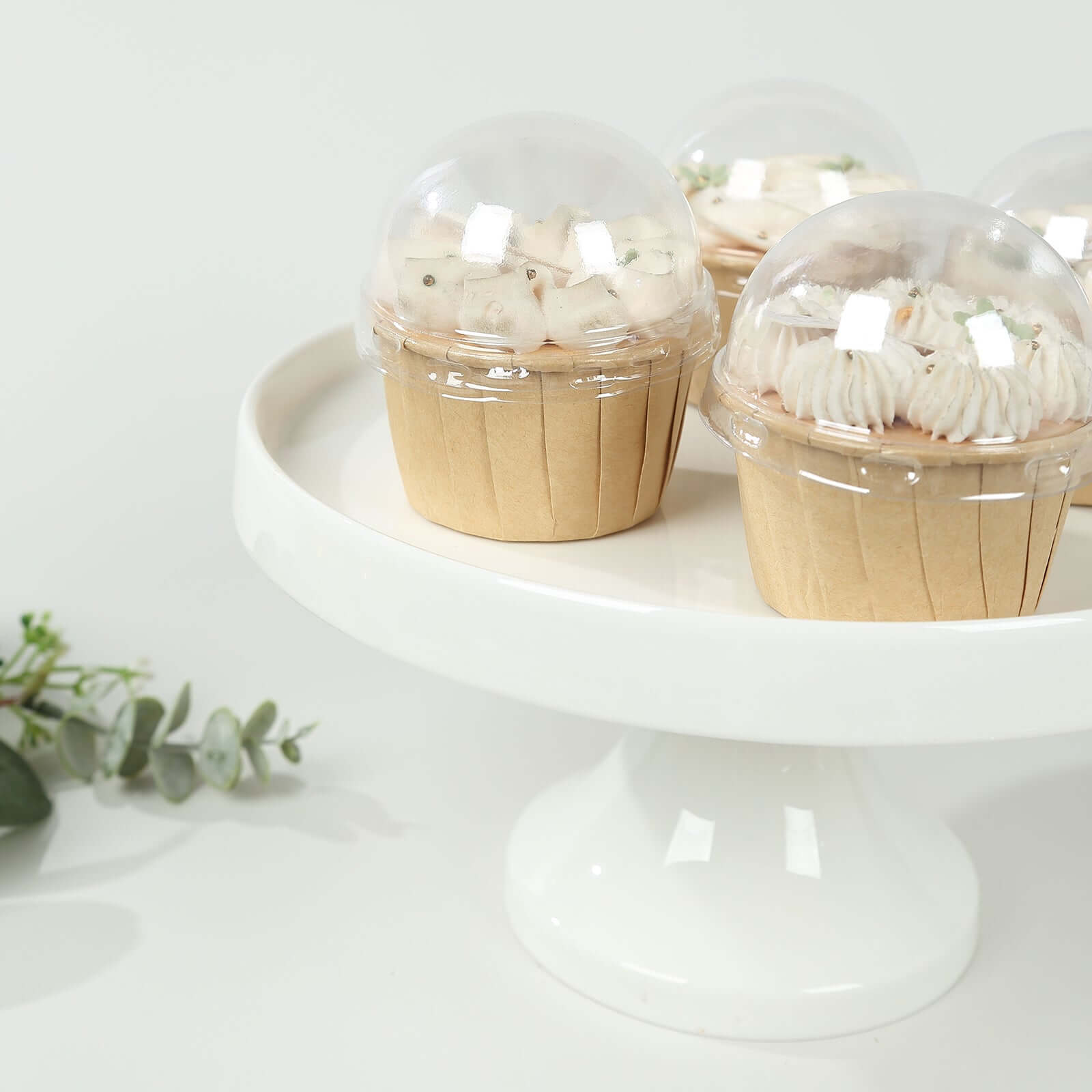 50-Pack Plastic Dome Lids For Cupcake Liners Clear - Food Safe Disposable Baking Cake Cup Lids for Dessert Buffets Bakery Displays & Party Favors 3"