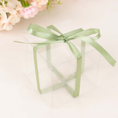 100 Yards 3 8" Sage Green Single Face Decorative Satin Ribbon