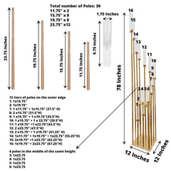 16-Arm Cluster Taper Candle Holder Gold with Clear Glass Shades - Stunning Large Candle Display for Venues 78"