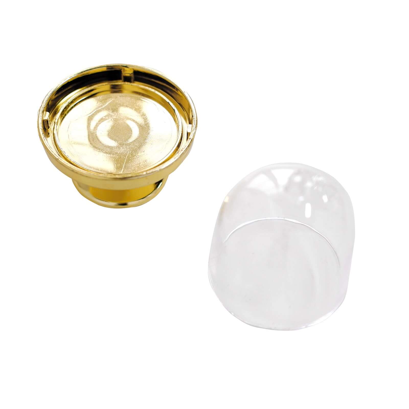 12-Pack Fillable Mini Pedestal Candy Container Clear/Gold- Stylish Candy Treat Favor Containers with Dome Lid 3"