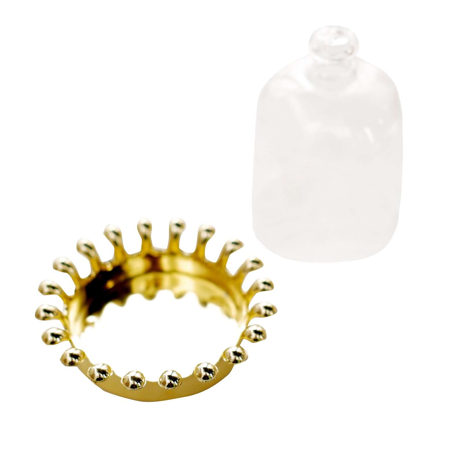 12 Pack 4" Clear Gold Mini Crown Treats Party Favor Boxes, Small Treats Jar Party Favor Boxes With Dome Lid