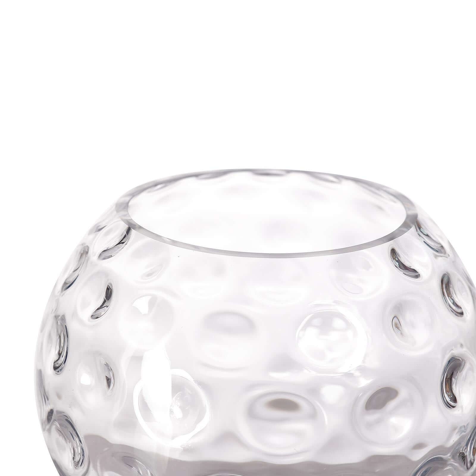 2-Pack Glass Bubble Vases Sphere Hobnail Design Clear Round - Decorative Votive Tealight Wedding Centerpieces 8"