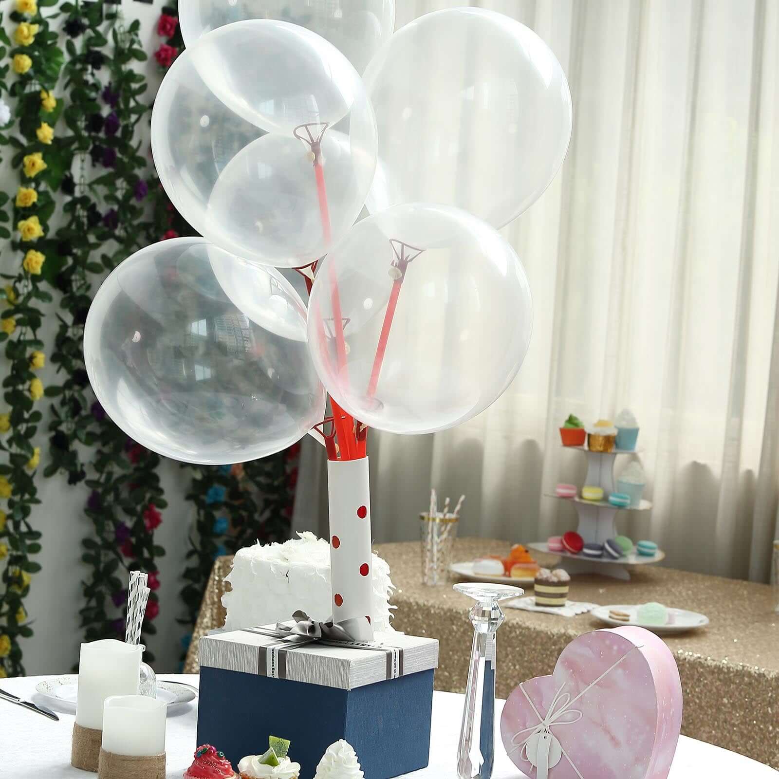 25 Pack 12" Shiny Pearl Clear Latex Helium, Air or Water Balloons
