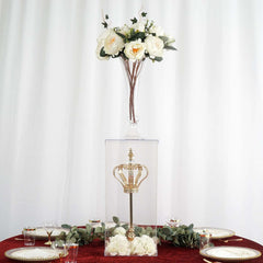 24" Clear Acrylic Display Box, Transparent Pedestal Riser with Interchangeable Lid and Base