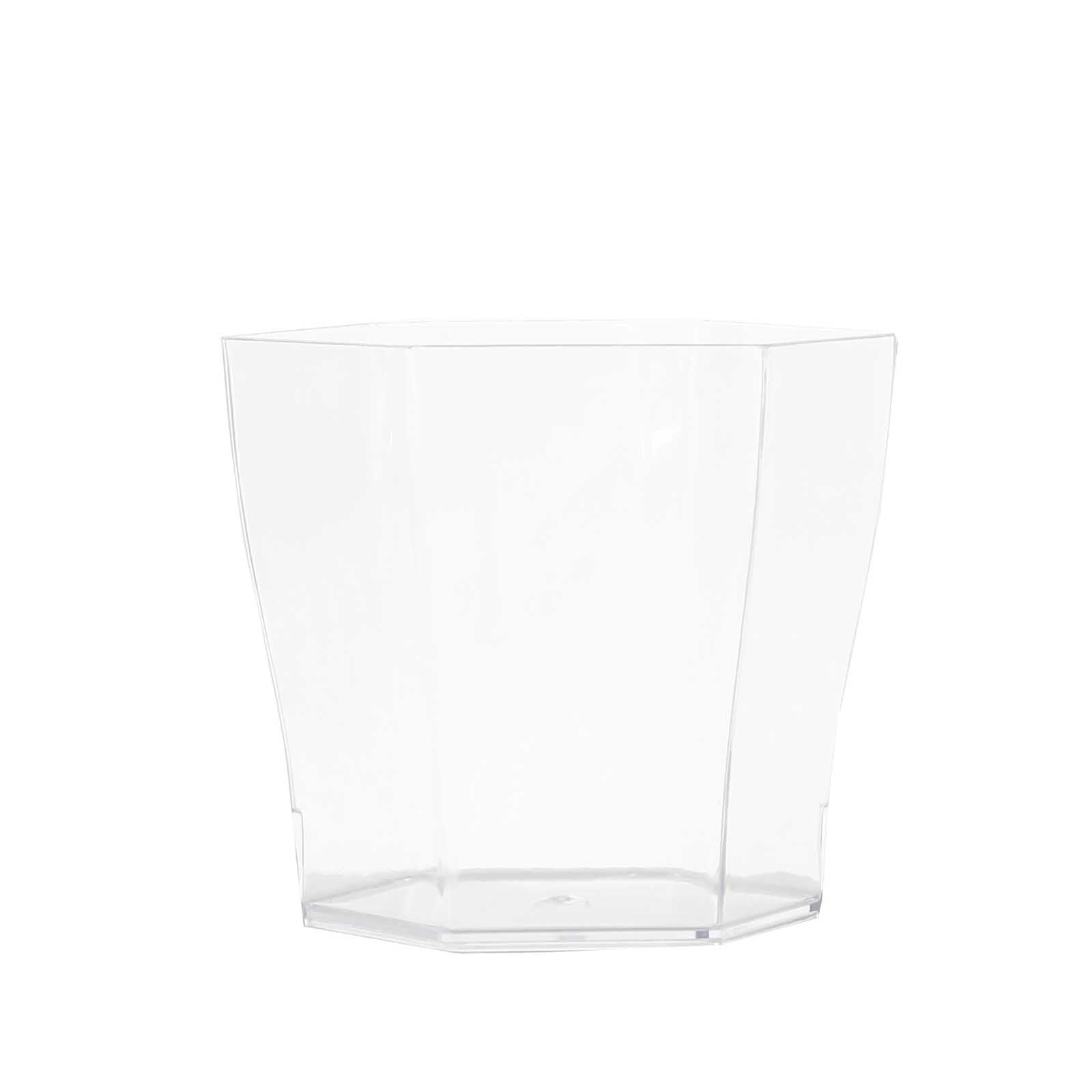 12-Pack Plastic Dessert Cups Clear Wavy Hexagon - Lightweight Disposable Cups for Treats 3oz