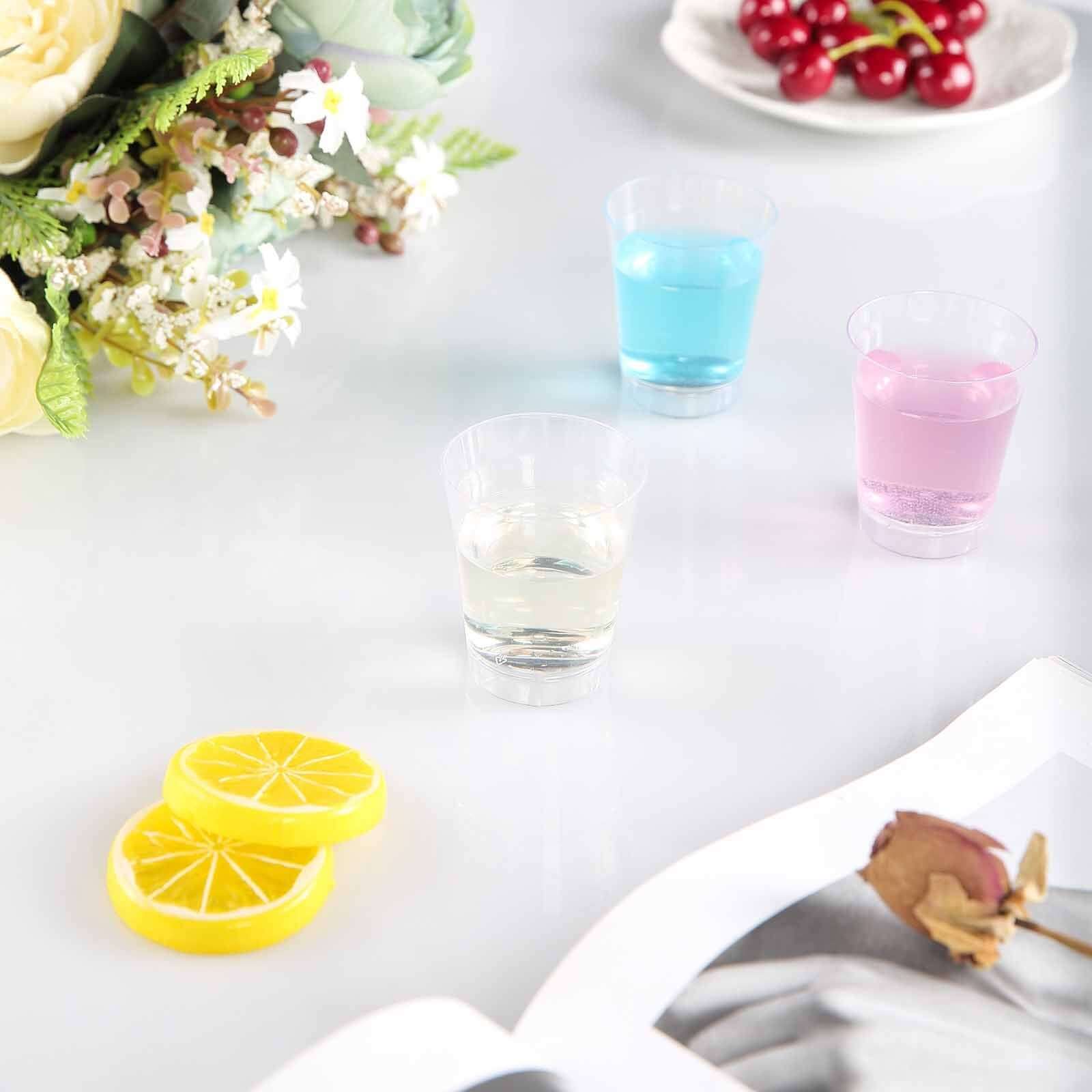 50-Pack Plastic Shot Glasses Clear - Reliable Disposable Drinkware for Shooters 2oz