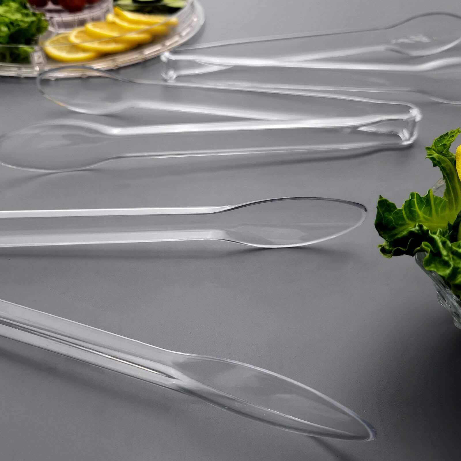 3-Pack Plastic Serving Tongs Clear - Durable Disposable Food Service Tongs for Salad Bars Dessert Tables Buffets12"