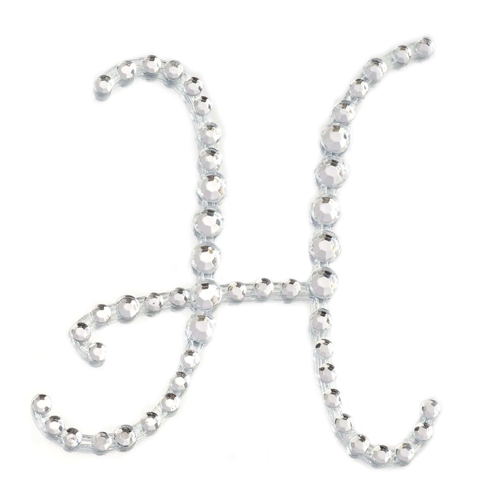 12 Pack | 1.5" Clear Rhinestone Monogram Letter Jewel Sticker Self Adhesive DIY Diamond Decor - and