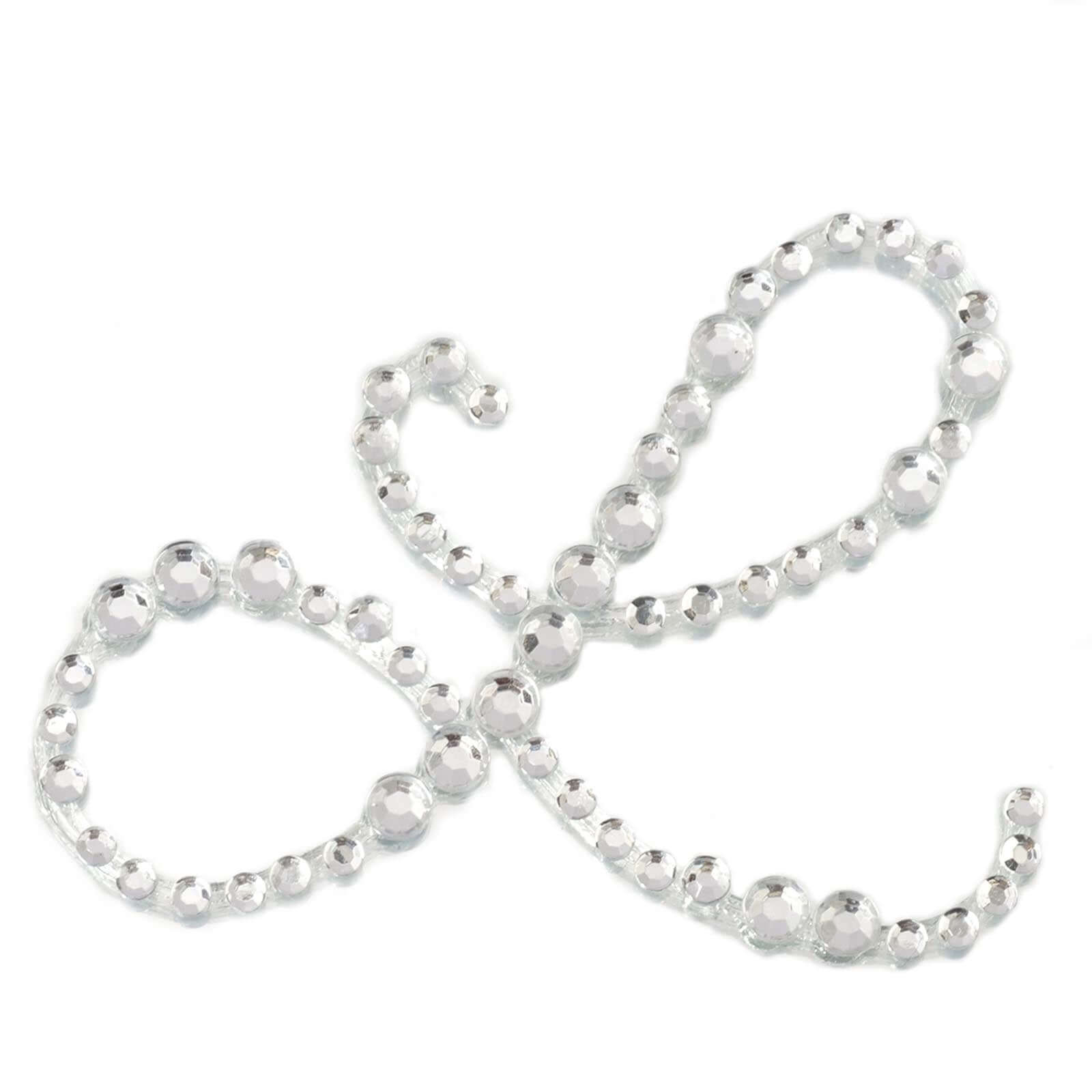 12 Pack | 1.5" Clear Rhinestone Monogram Letter Jewel Sticker Self Adhesive DIY Diamond Decor - and