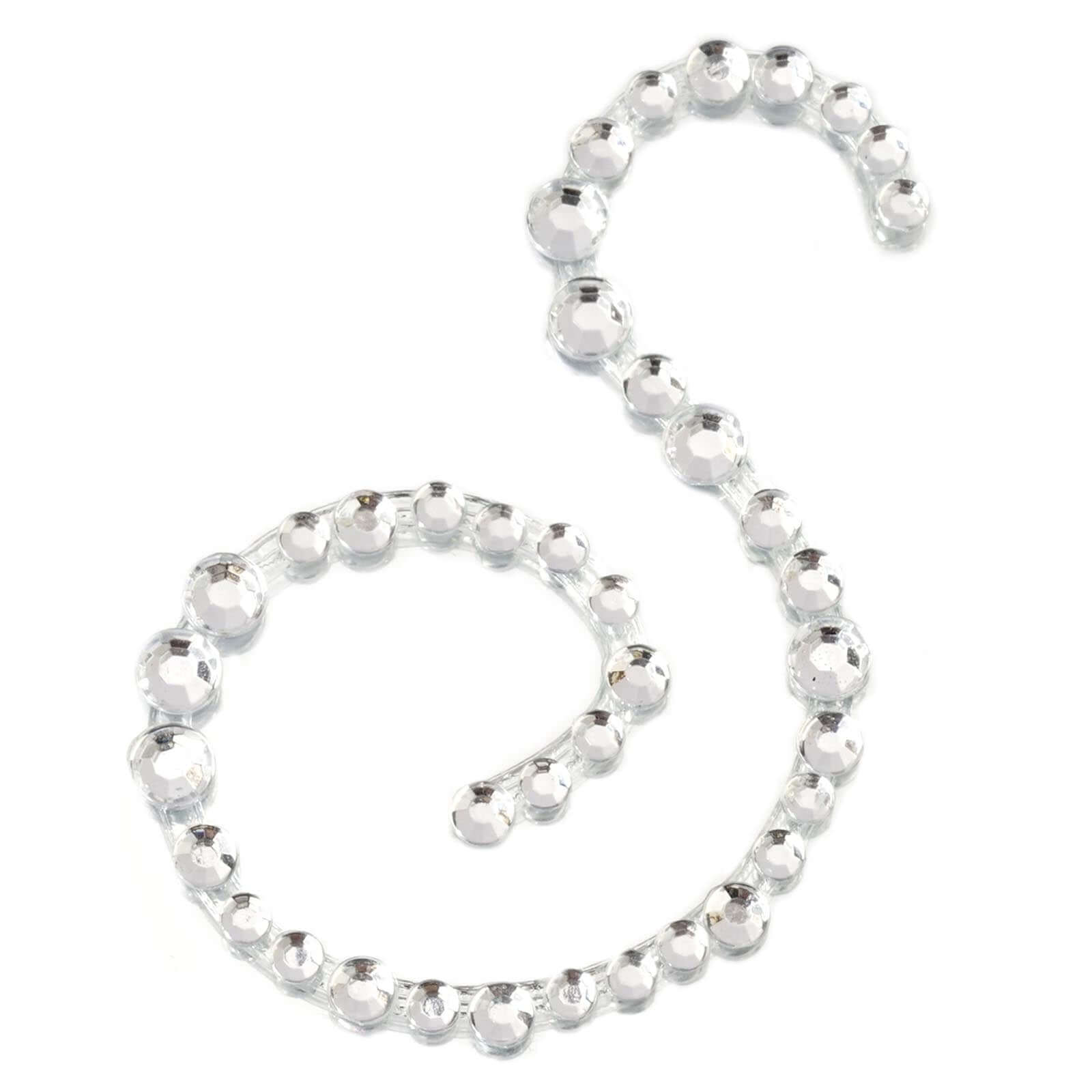 12 Pack | 1.5" Clear Rhinestone Monogram Letter Jewel Sticker Self Adhesive DIY Diamond Decor - and
