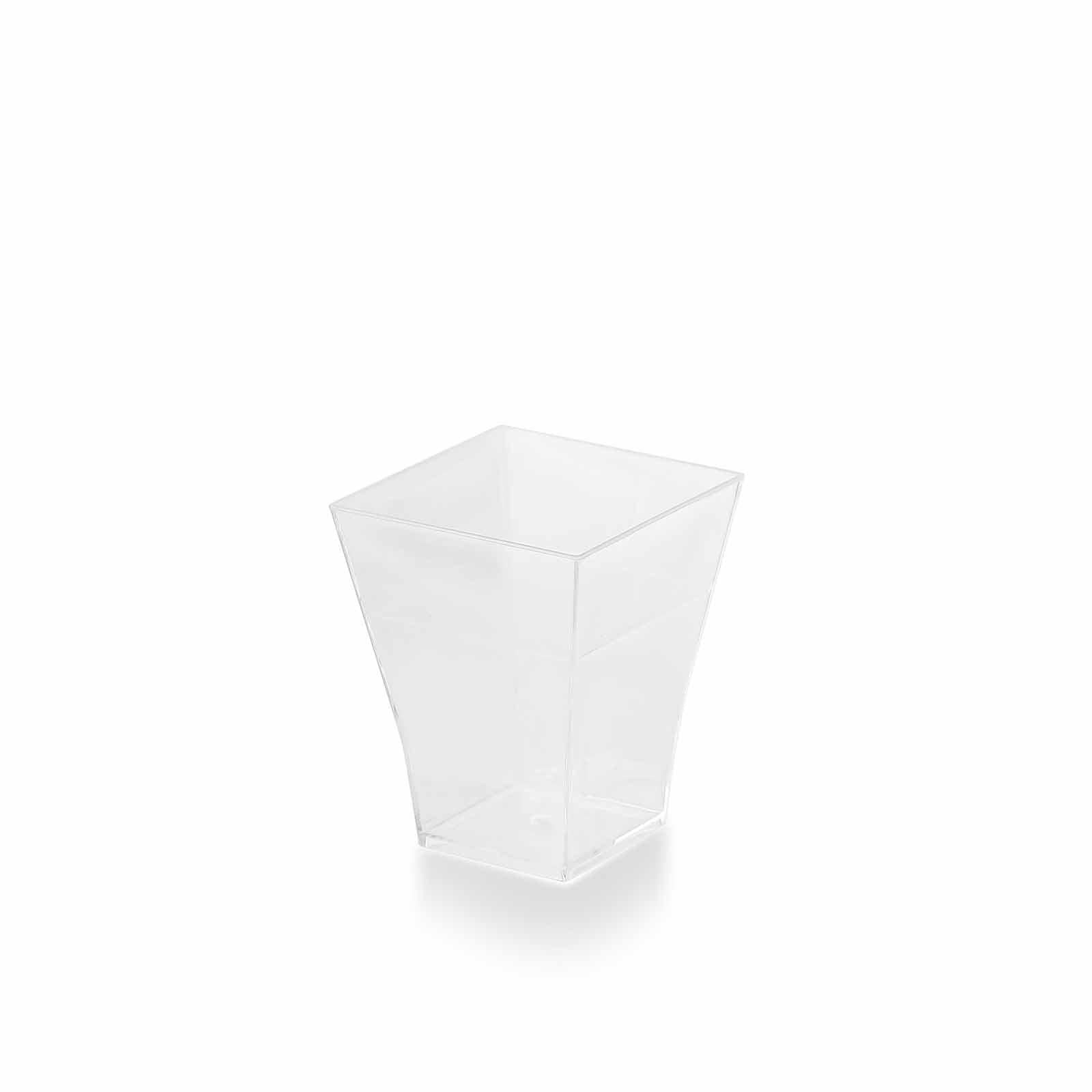 24-Pack Plastic Shot Glasses Clear Super Chic Square - Durable Disposable Glasses for Drinks 2oz
