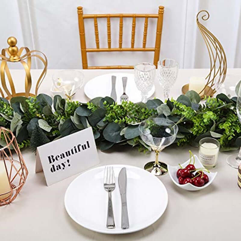 3ft Real Touch Green Artificial Eucalyptus Boxwood Leaf Garland Vine