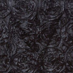 Satin 16" Chair Caps with Rosette Design for Chiavari Chairs Black - Exquisite Chair Back Cover for Weddings & Parties