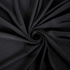 Stretch Spandex 5ft Round Tablecloth Black - Durable Form-Fitting Table Cover