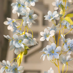 2-Pack Garland String Lights Jasmine Silk Flower Design Blue Warm White - Battery Operated Hanging Décor 6ft