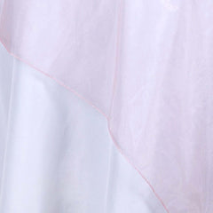 Organza 72"x72" Table Overlay Square Tablecloth Blush - Sheer Table Cover
