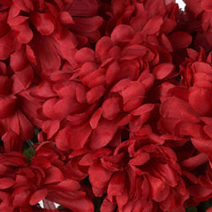 4 Bushes Burgundy Artificial Silk Chrysanthemums 56 Faux Flowers